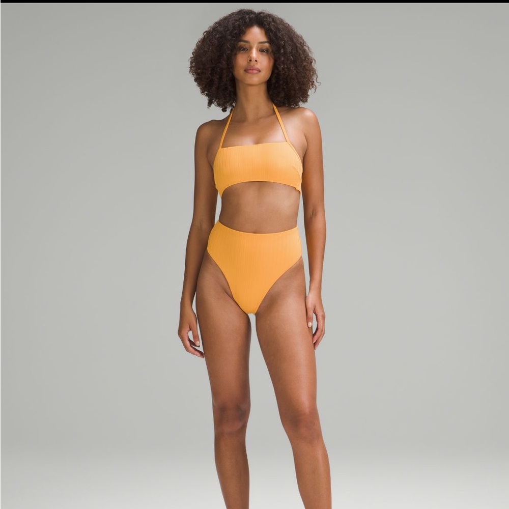 lululemon athletica Ribbed High-Waist Bikini Set in Mustard Yellow